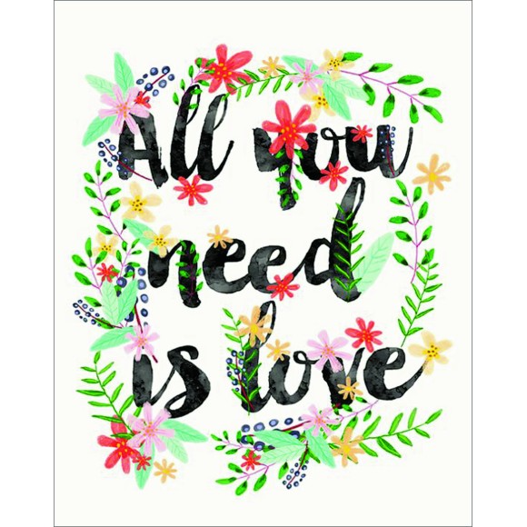 PLACA DECORATIVA 19X24 ALL YOU NEED IS LOVE
